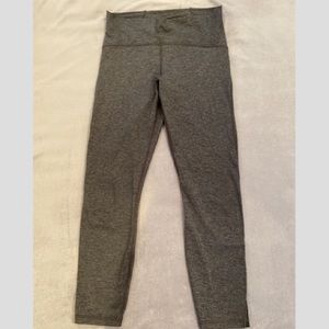 Grey lulu lemon leggings w/ mesh leg detail